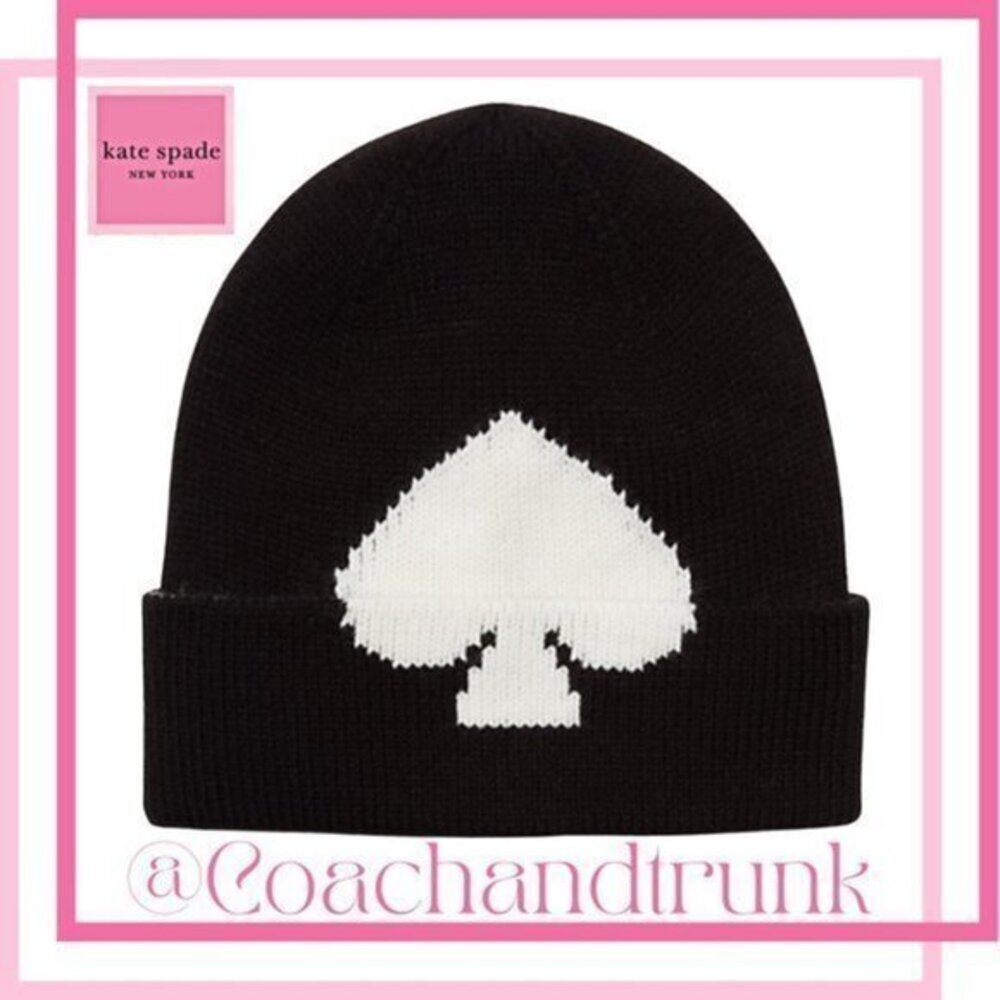 KATE SPADE Black Beanie With White Knit Spade *Price Is Firm*